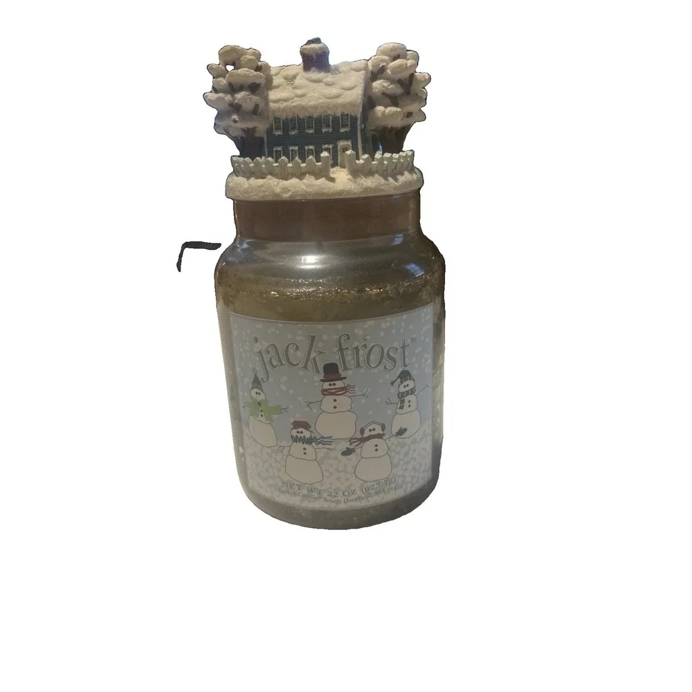 Yankee Candle Jack Frost Glass Jar Retired Rare New 22oz VTG Home Candle Topper